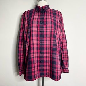 ALFRED DUNNER Plaid Long Sleeve Button Down Shirt